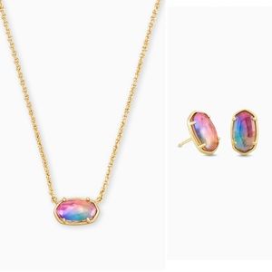 New Kendra Scott Watercolor Necklace Earring Set